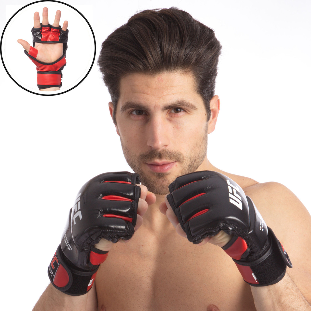 Рукавички для змішаних єдиноборств MMA шкіряні UFC08 (р-р S-XL, кольору в асортименті)