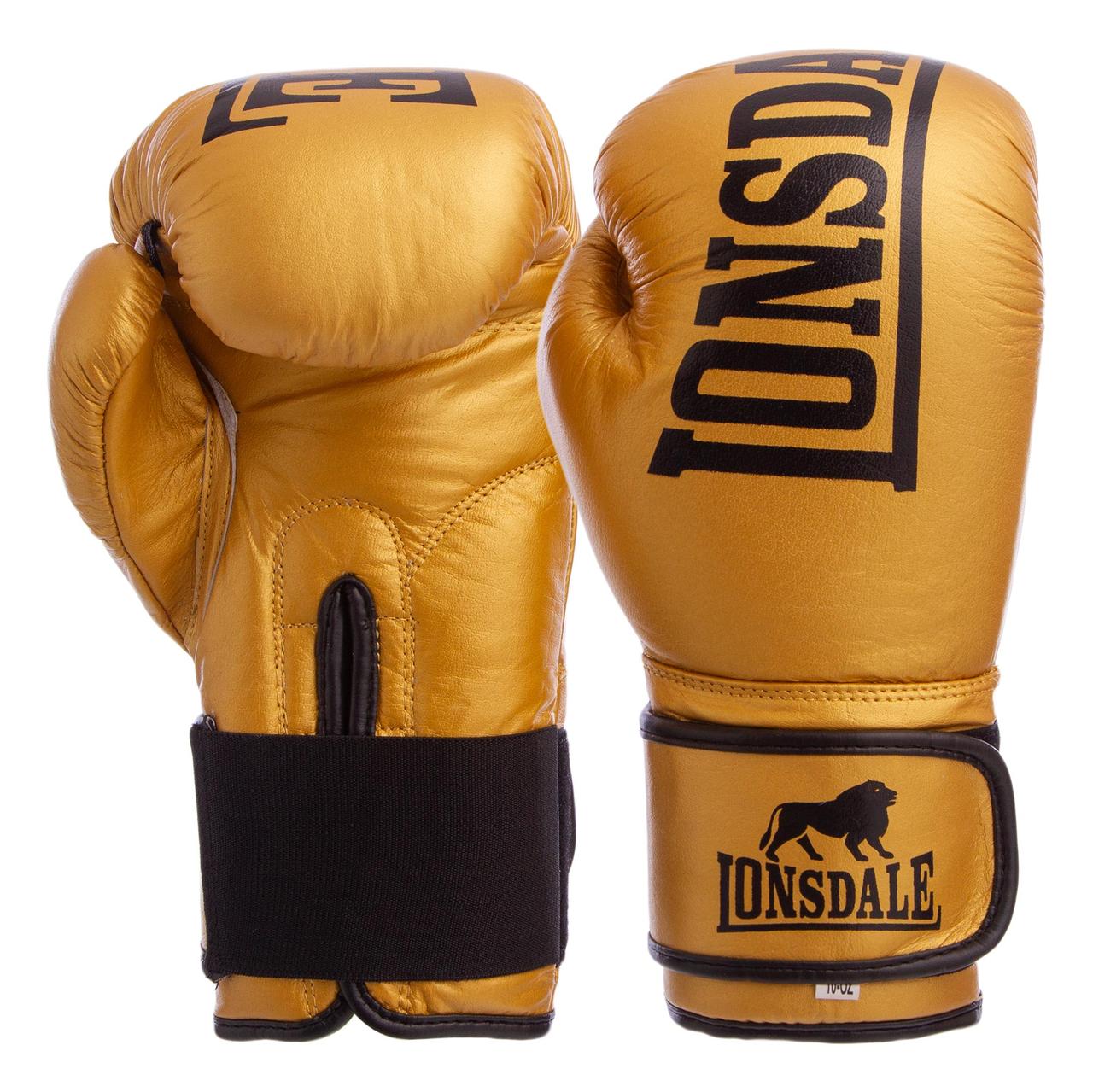 Рукавички боксерські шкіряні на липучці LONSDALE MA-6760 (р-р 10-12oz, кольору в асортименті)