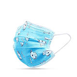 Маска медична дитяча для індивідуального захисту, 3-шарова з вушним зачепом, з малюнком, фото 3