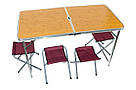 Стіл розкладний для пікніка з 4 стільцями, валіза D&T, фото 4