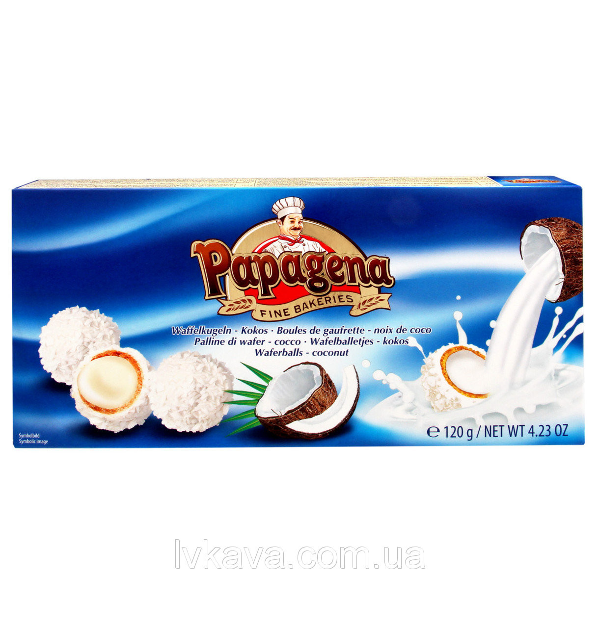 Конфеты кокосовые Papagena (вафельные шарики в кокосе) Австрия 120 г - фото 1 - id-p1356062725