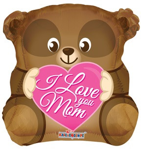 К 18" Love You Mom Bear Shape. Куля повітряна фольгована ведмежа Я люблю тебе, мама