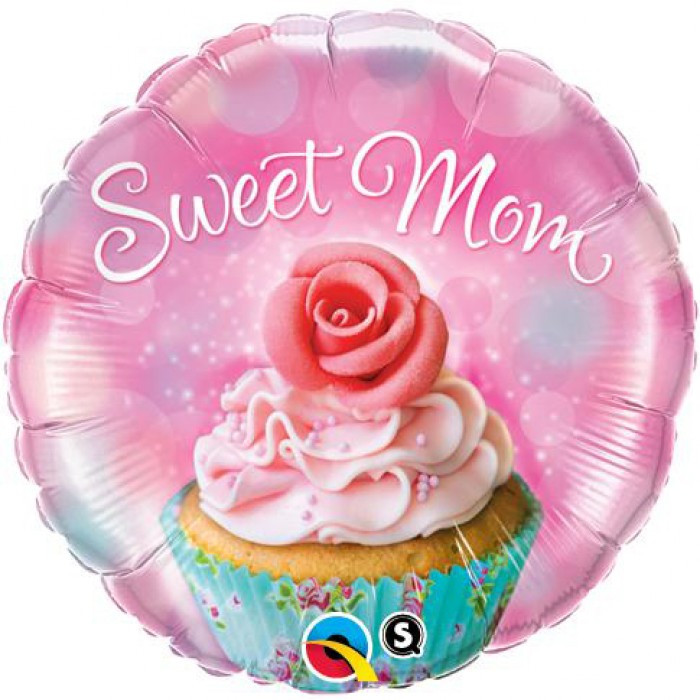 Q 18" Sweet Mom Cupcake Balloon. Куля фольгована