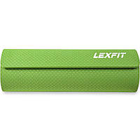 Килимок для йоги та фітнесу 1820х610х10мм LEXFIT зелений. Каремат. Туристичний килимок