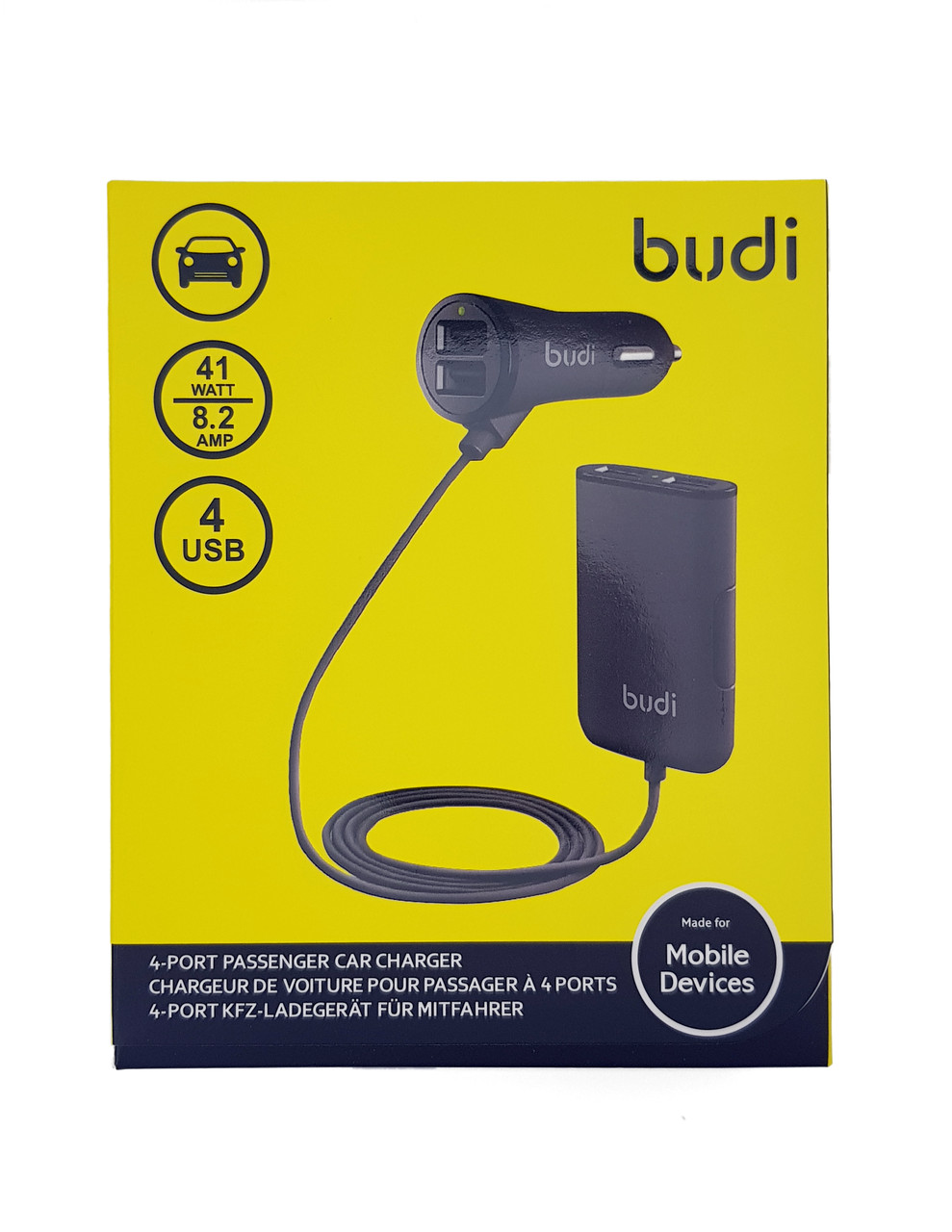 Автомобільний зарядний пристрій budi (068) 4USB 8.4 A