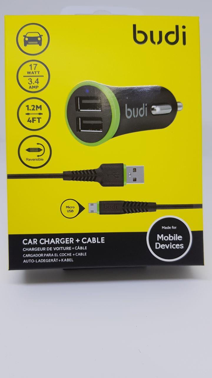 Автомобільний зарядний пристрій budi (061) 2USB 2.4 A
