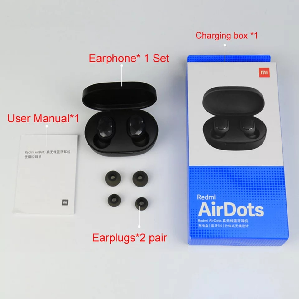Бездротові вакуумні оригінальні навушники,від Xiaomi: Mi AirDots TWS