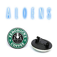 Значок Чужой против Хищника "Xenobucks Coffee" / Alien & Predator