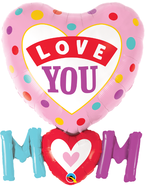 Q 33" Love You M(HEART). Куля фольгована Серце. Люблю тебе, мама — В УП