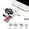 OTG USB Картридер: 4in1-Type C, MicroUSB, Lightning to microSD, фото 3
