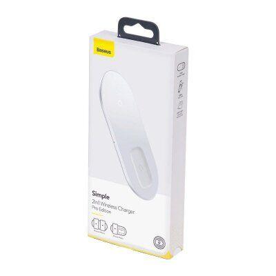 Бездротове зарядний пристрій Baseus Simple 2in1 (для iPhone, AirPods) 18W MAX Black