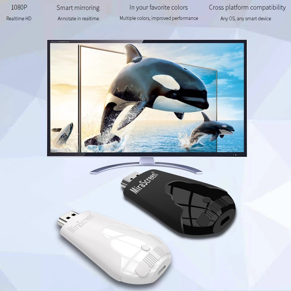 Бездротове підключення телефону до телевізора з Wi-Fi MiraScreen 4K