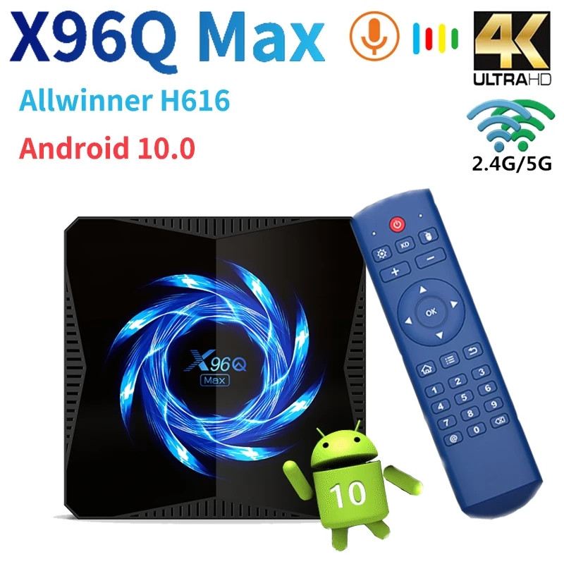 Смарт ТВ-приставка X96Q MAX H616 4/64 GB 4K Android TV 10, фото 1