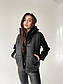 Шкіряний жилет жіночий стьобаний на силіконі з кишенями і коміром стійкою (р. 42-48) 65ZH54, фото 3