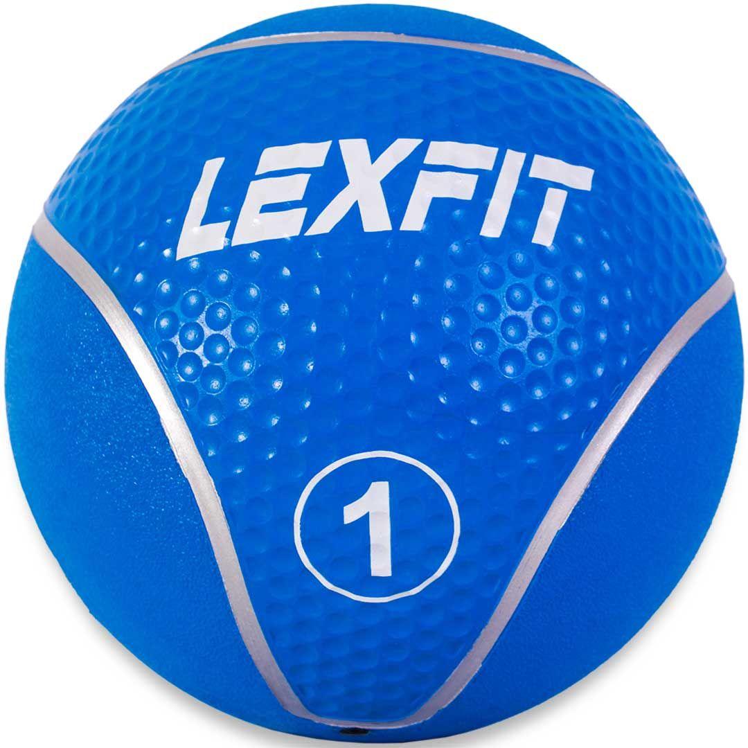М'яч медичний медбол 1 кг LEXFIT блакитний