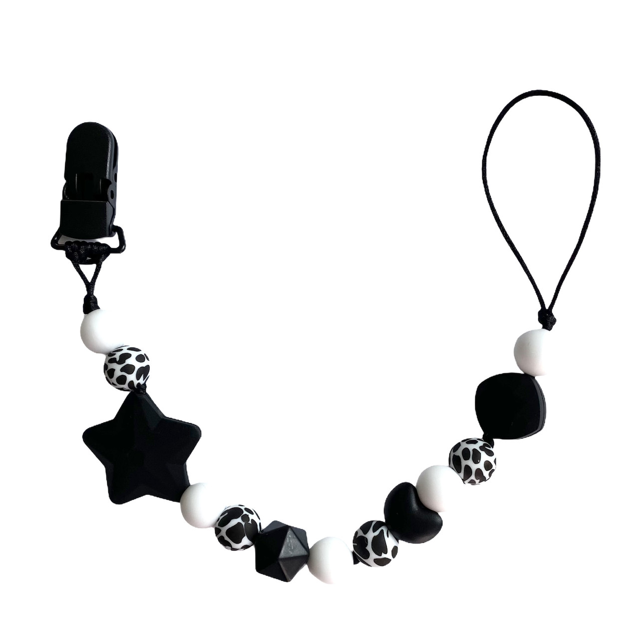 Тримач для пустушки, чорно-білий, фото 1