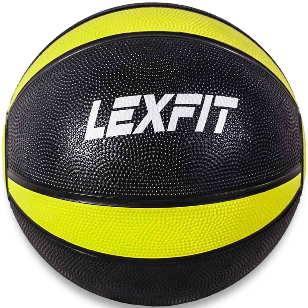 Медбол 3 кг LEXFIT жовтий з чорним