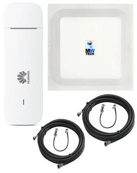 Комплект 4G модем Huawei E3372h-320 + 3G/4G LTE антена R-Net MIMO 2x17 Дб