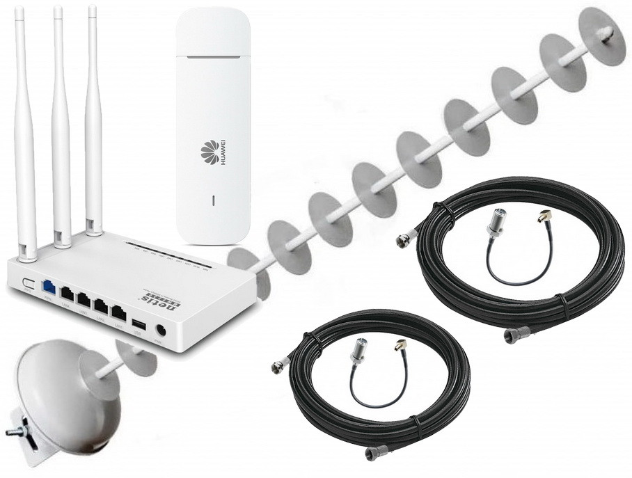 Комплект 4G Netis MW5230 + модем Huawei E3372h-320 + 3G/4G LTE антена "Стріла" R-Net MIMO 2x20 Дб, фото 1