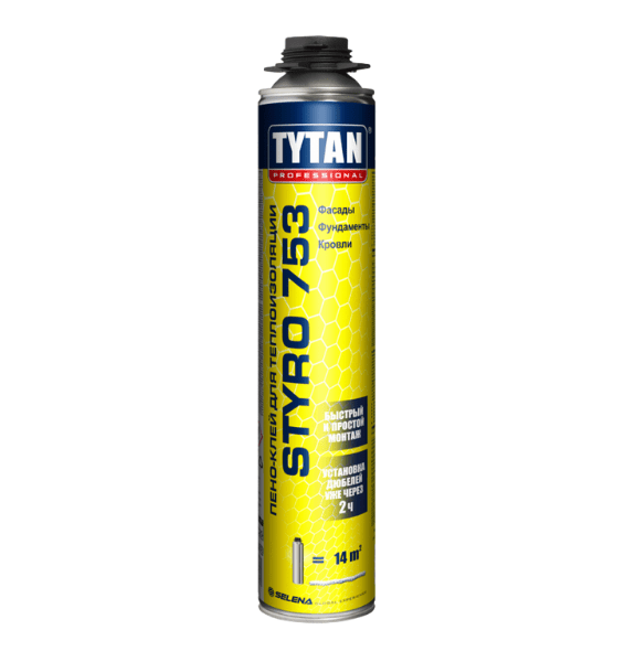 Tytan Styro 753 клей-піна для теплоізоляції під пістолет 750мл , купити в Києві