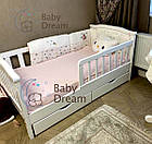 Дитяче ліжко для дівчинки біла з рожевим від 3 років з бортиками Baby Dream Color Star, фото 5