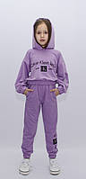 Яскравий спортивний костюм фіолетового кольору "Клер" для дівчинки 6-12 років. (Трикотаж двунитка) р.122-152