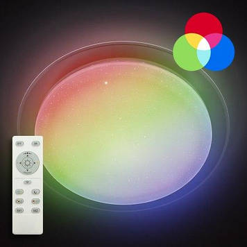 Стельовий світлодіодний світильник з пультом ДК LUMINARIA SATURN 25 W RGB R330 SHINY 220 V IP20