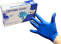 Перчатки медицинские нитриловые неопудренные Optima Gloves L (Синие)