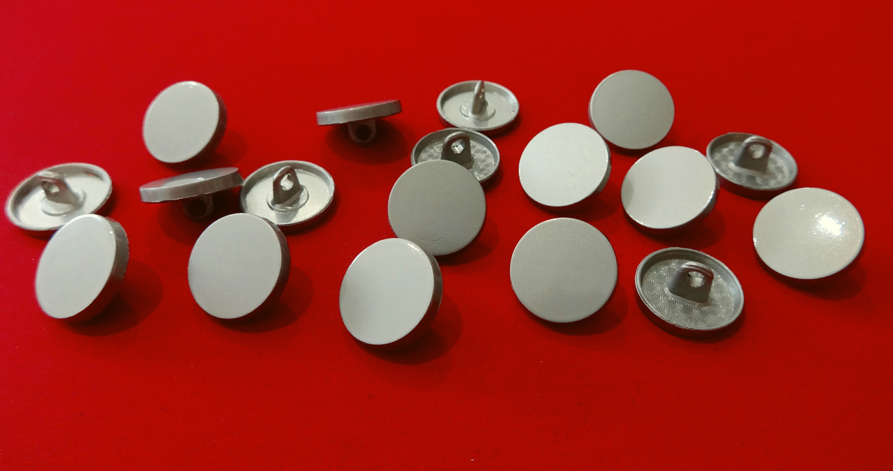 Ґудзики на ніжці 14 мм металізовані (матовий нікель), фото 1