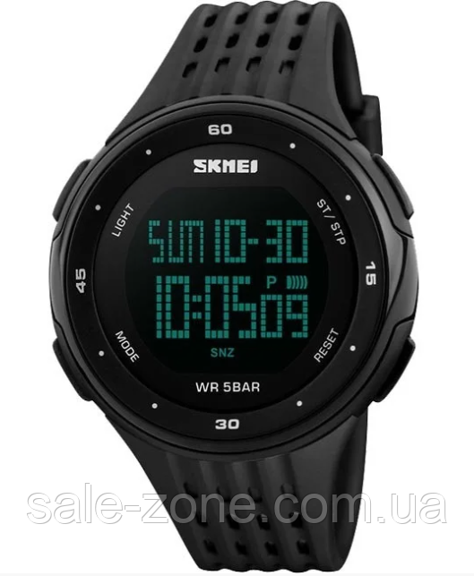 Мужские спортивные водонепроницаемые часы Skmei 1219 Черные - фото 2 - id-p1356208462