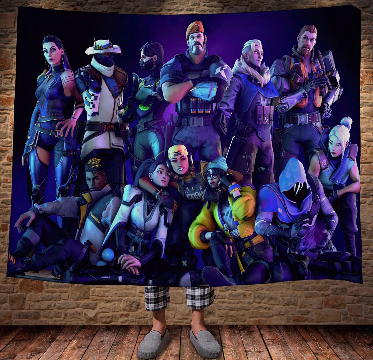 Плед з 3D принтом-Valorant All Characters