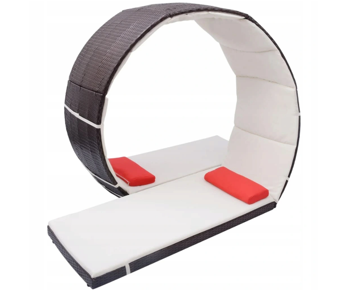 Шезлонг Loop коричневий з штучного ротанга VidaXL, фото 1