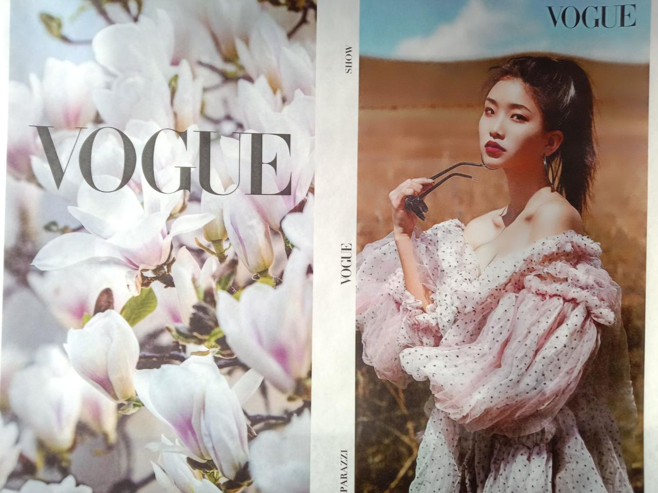 Папір для пакування подарунка з малюнком квіти і дівчина 100 на 50 см, фото 1