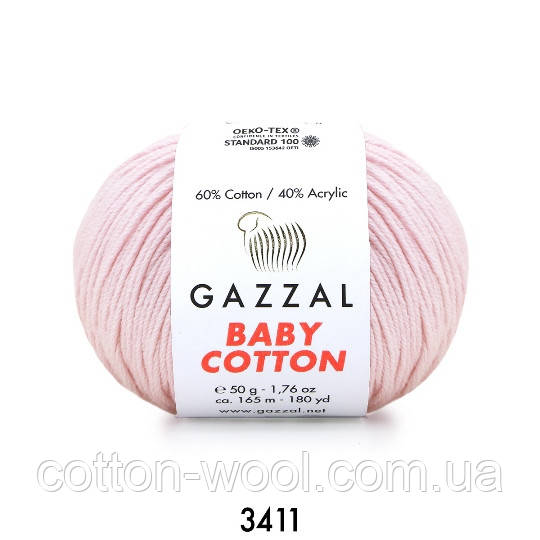 Gazzal Baby Cotton (бебі котон) 3411 ніжно-рожевий, фото 1