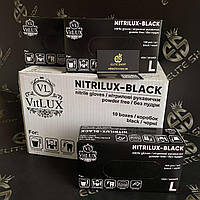 Нитриловые чёрные перчатки VitLUX Nitrilux 100 шт в упаковке