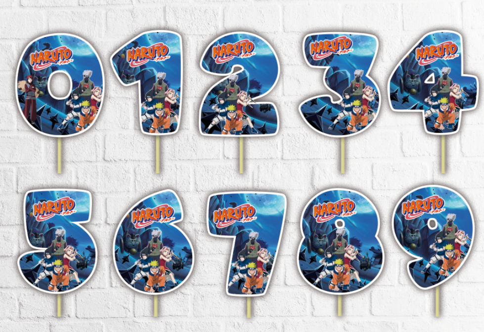 Топпер-цифра (до 10см цифра) вирубка "Аніме / Наруто" (1шт)-