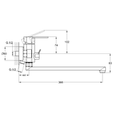 Змішувач для ванни GAB7-A136, фото 2