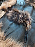 Жилетка шкіряна з хутром Жилетка кожаная с мехом., фото 7