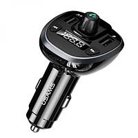 FM-трансмітер автомобільний Baseus T-Typed FM S-09, 2 USB, чорний