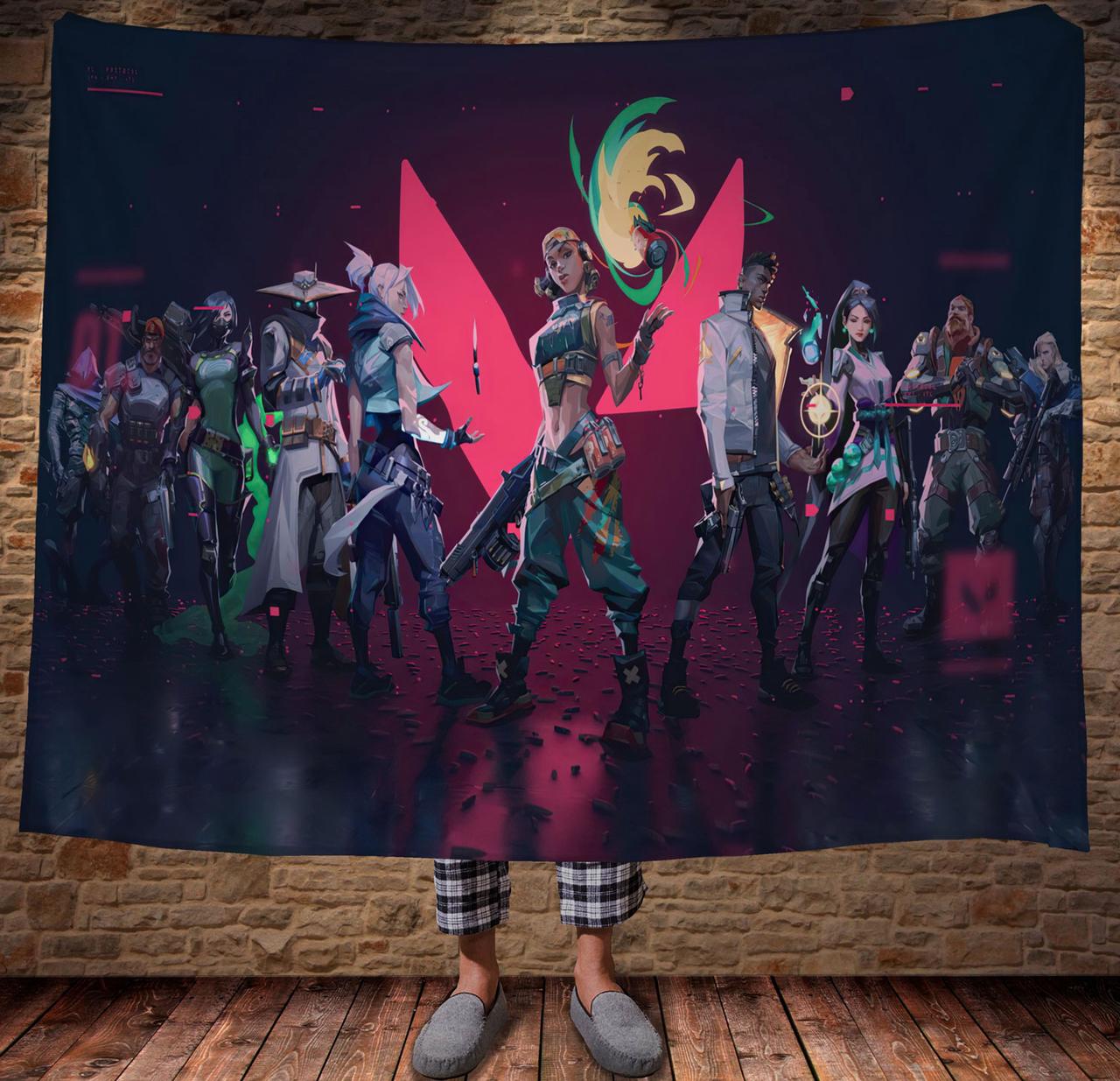 Плед з 3D принтом-Valorant All Heroes