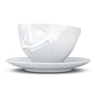 Чашка с блюдцем для кофе Tassen Счастливая улыбка (200 мл), фарфорова посуда с эмоциями Тассен