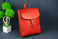 Женский кожаный Рюкзак Венеция, размер средний, натуральная кожа итальянский Краст, цвет Красный