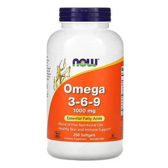 Омега 3, Now Foods Omega 3-6-9 250 капсул