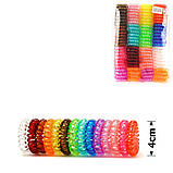 Гумка для волосся пружинка кольорова 4 см 100 шт, фото 2