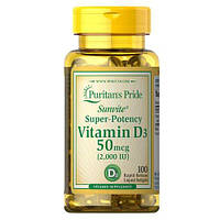 Витамин D3, Puritan's Pride Vitamin D3 2000 IU 100 капсул