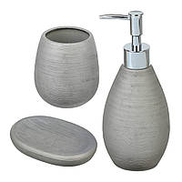 Набор аксессуаров из керамики для ванной комнаты VOLVER Bees silver