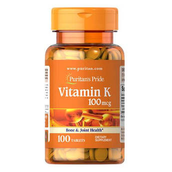 Puritan's Pride Vitamin K 100 mcg 100 таблеток