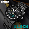 Чоловічий спортивний годинник Skmei 1454 Чорний з чорним, фото 3
