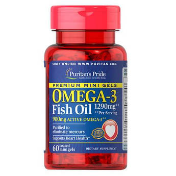 Puritan's Pride Omega-3 1290 mg Mini Gels 60 капс