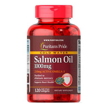 Омега 3, Puritan's Pride Omega-3 Salmon Oil 1000 mg 120 капсул